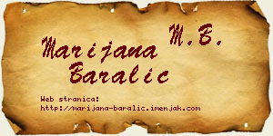Marijana Baralić vizit kartica